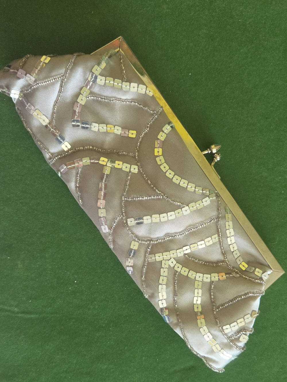 Metaphor Silver Clutch with Sequin Design